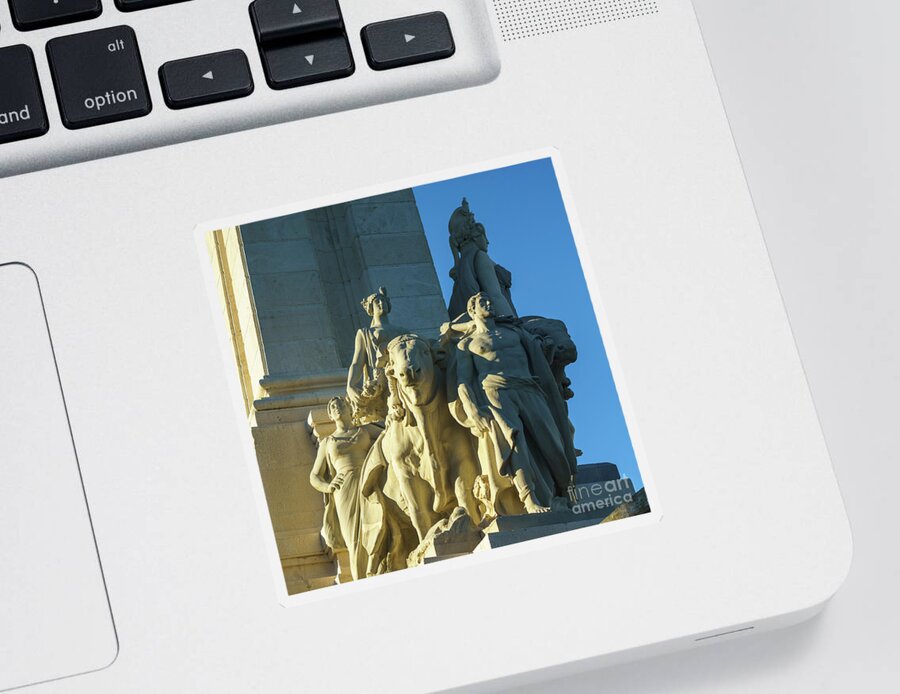 Minolta Rokkor-pg Mc 58mm F1.2 Sticker featuring the photograph Agriculture Allegorie Monument To The Constitution Of 1812 Cadiz Spain by Pablo Avanzini