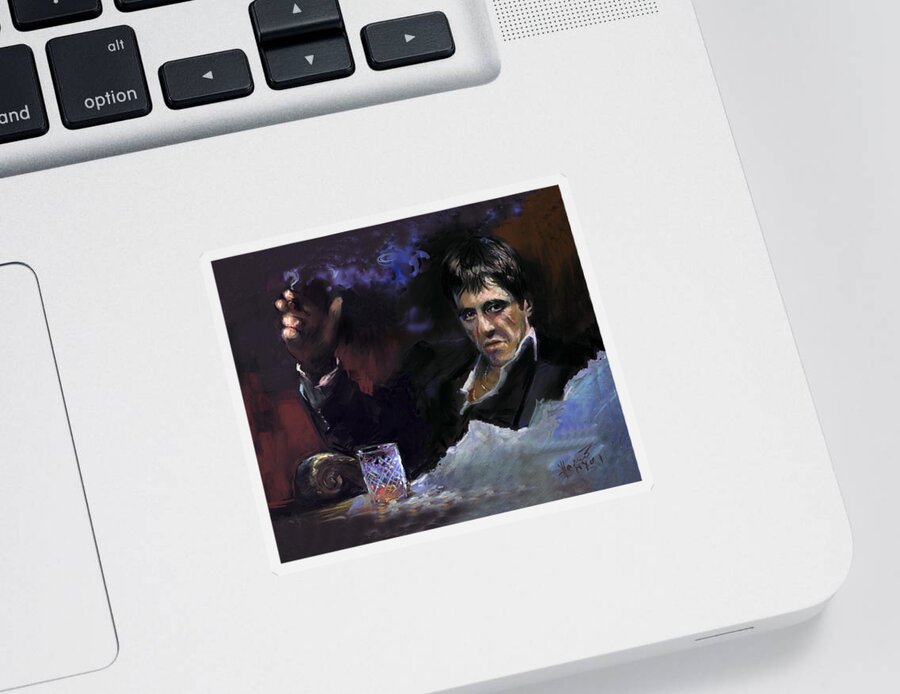 Al Pacino Sticker featuring the pastel AL Pacino snow by Ylli Haruni