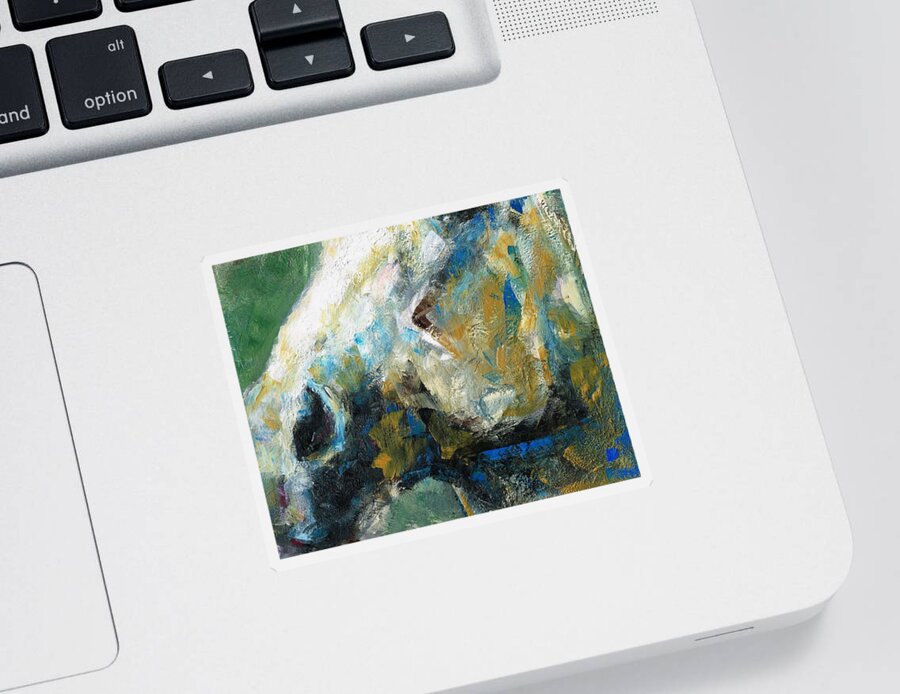 Horses Sticker featuring the painting Alerted by Frances Marino