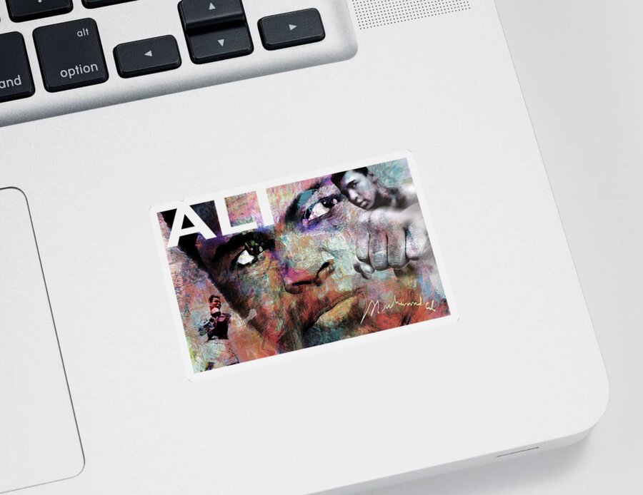 Muhammed Ali Sticker featuring the digital art Ali by Mal Bray