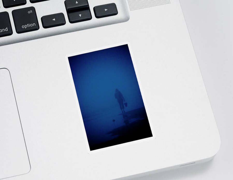 Fog Sticker featuring the photograph Alone by the Sea by Mary Lee Dereske