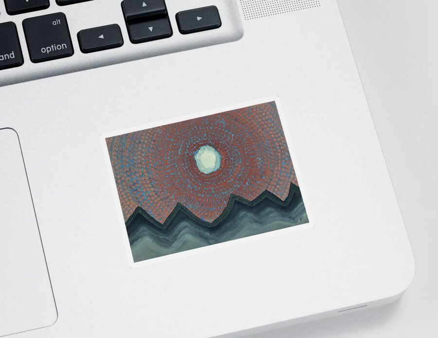 Mountains Sticker featuring the painting Alpine Resonance original painting by Sol Luckman