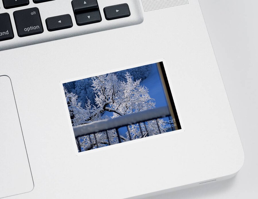 Amazing Sticker featuring the photograph Amazing - Winterwonderland in Switzerland by Susanne Van Hulst