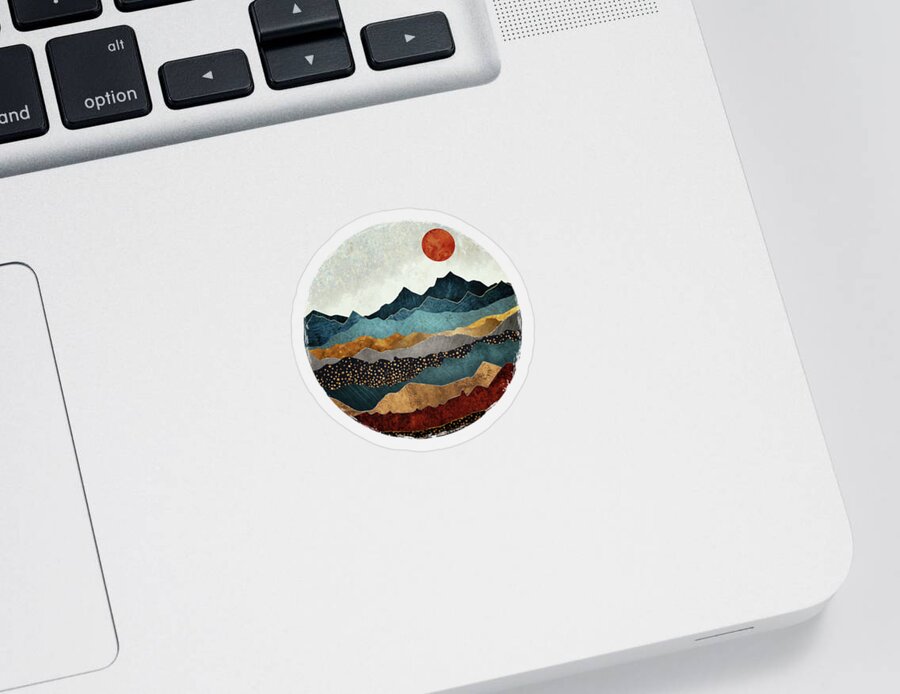 Amber Sticker featuring the digital art Amber Dusk by Spacefrog Designs