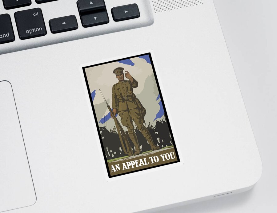 Propaganda Sticker featuring the painting An Appeal To You by War Is Hell Store