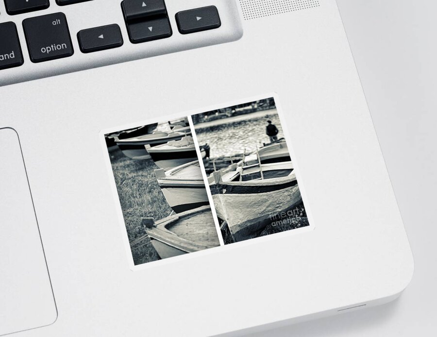 Diptych Sticker featuring the photograph An old man's boats by Silvia Ganora