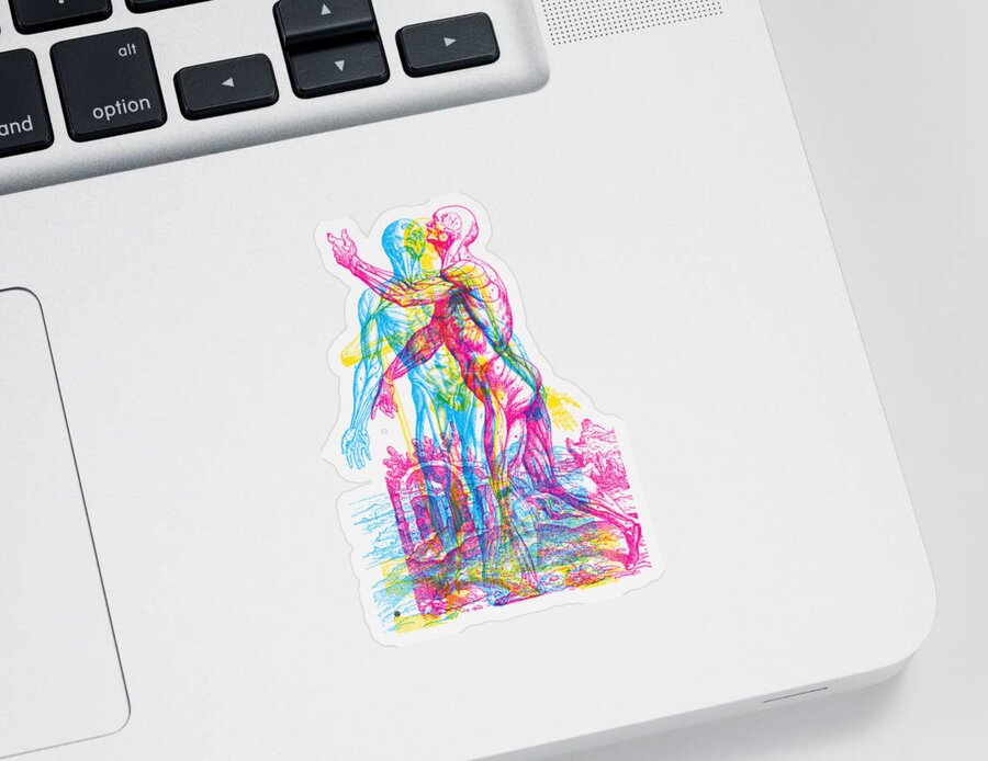 Anatomy Sticker featuring the digital art Andreae Skeleton by Gary Grayson