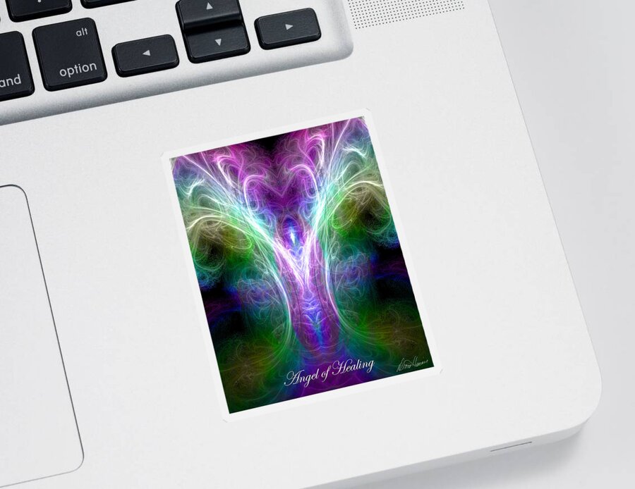 Digital Sticker featuring the digital art Angel of Healing by Diana Haronis