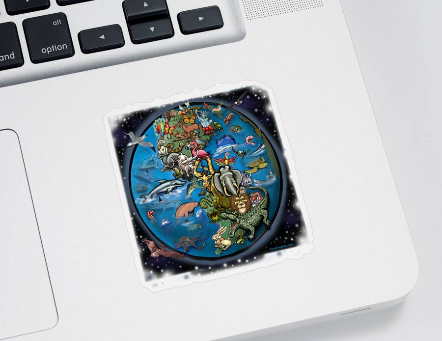 Animal Sticker featuring the digital art Animal Planet by Kevin Middleton