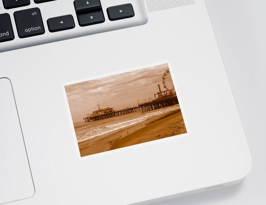 Santa Monica Pier Sticker featuring the photograph Another great day at the seashore - Santa Monica by Gene Parks