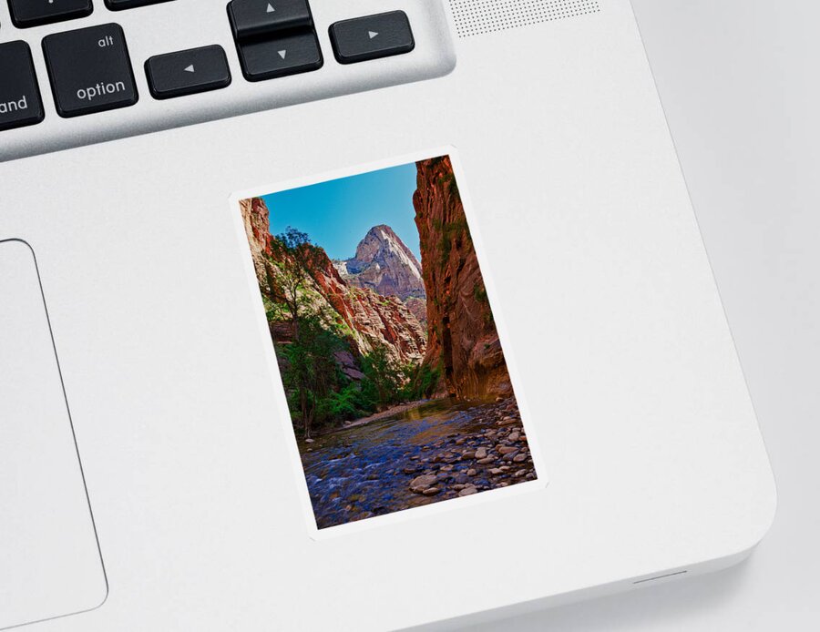 Zion National Park Sticker featuring the photograph Approaching The Narrows by Greg Norrell