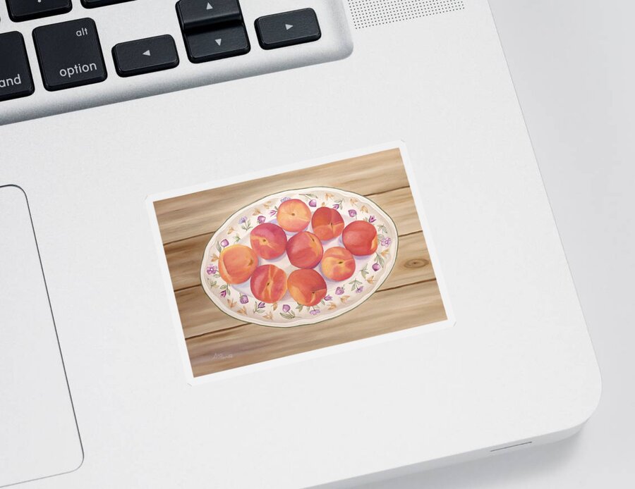 Apricot Sticker featuring the painting Apricots by Angeles M Pomata