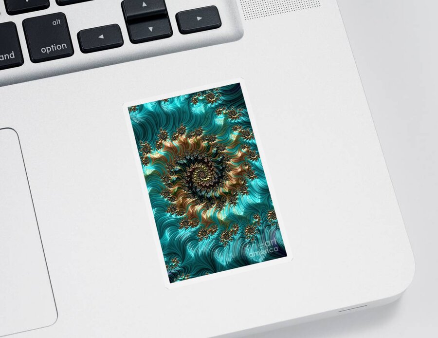 Fractal Sticker featuring the digital art Aqua Supreme by Steve Purnell