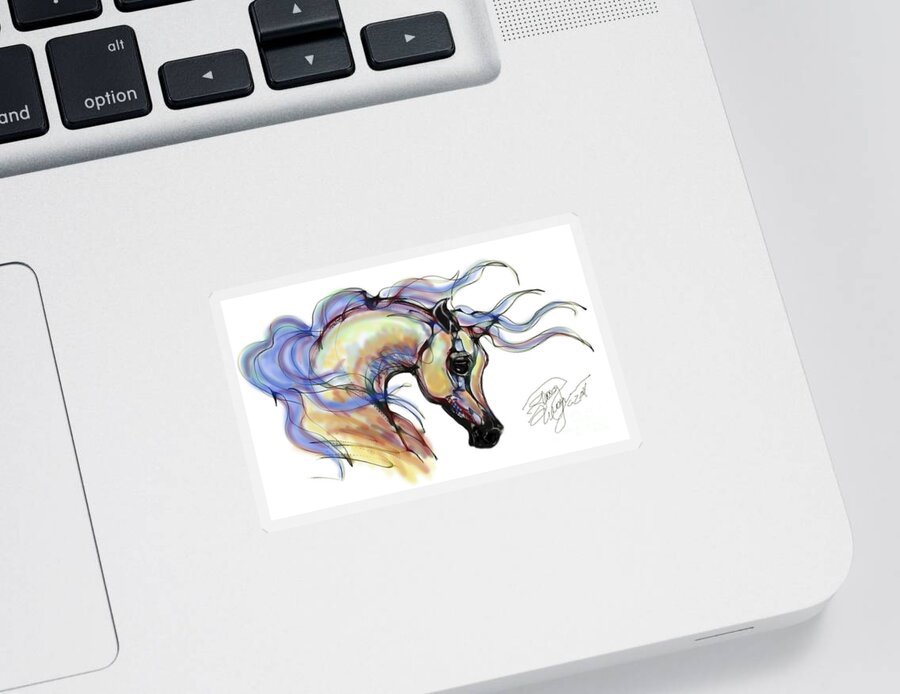 Contemporary Sticker featuring the digital art Arabian Mare by Stacey Mayer