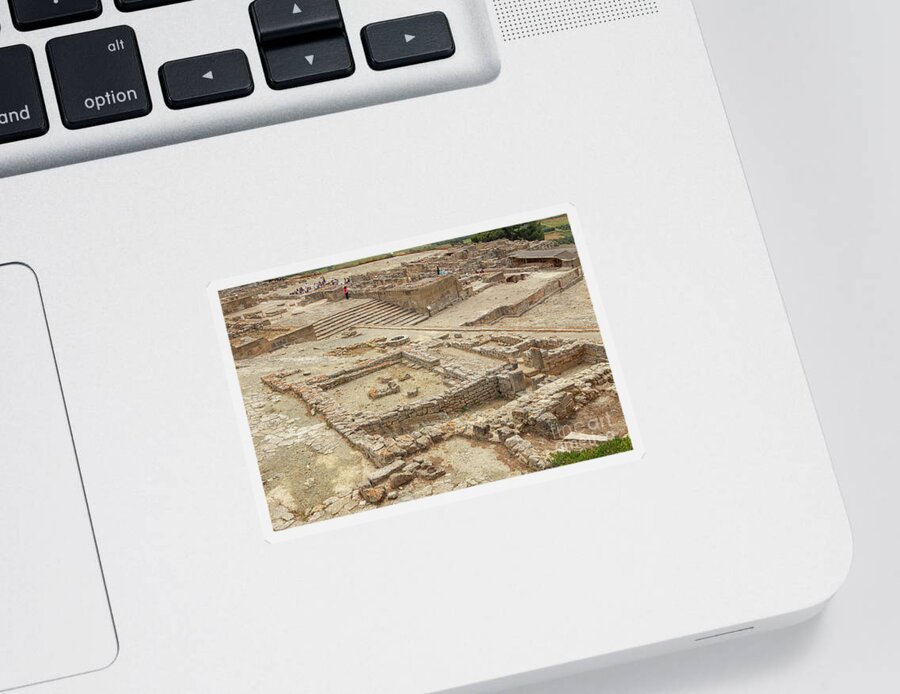 Ancient Sticker featuring the photograph Archeological site of Phaistos in Crete by Patricia Hofmeester