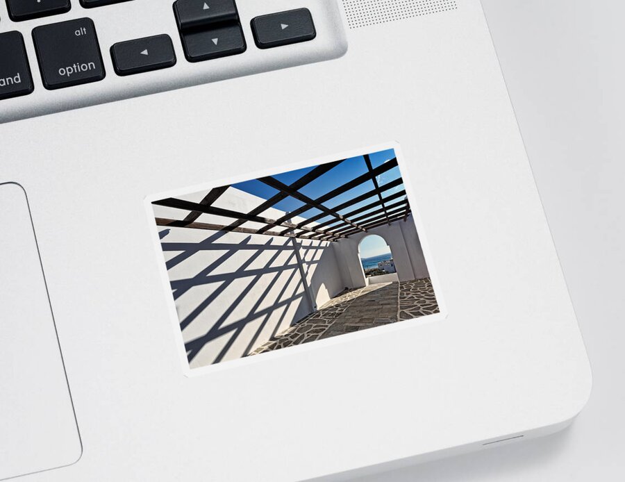 Architecture Sticker featuring the photograph Architecture of Andros - Greece by Constantinos Iliopoulos