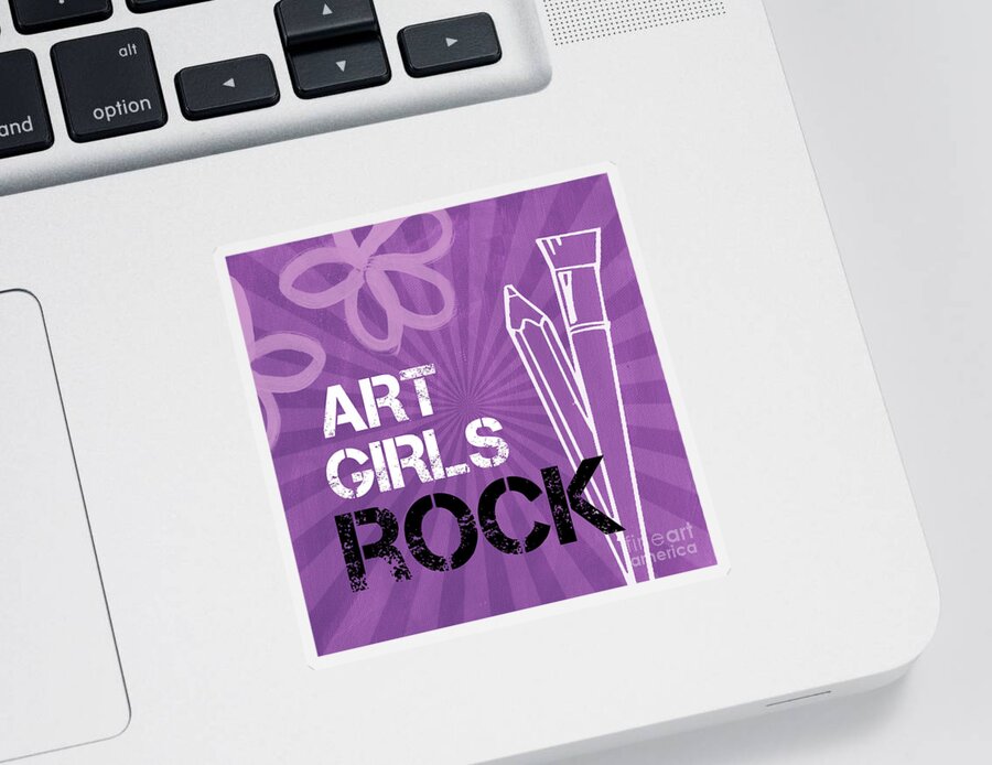 Art Sticker featuring the mixed media Art Girls Rock by Linda Woods