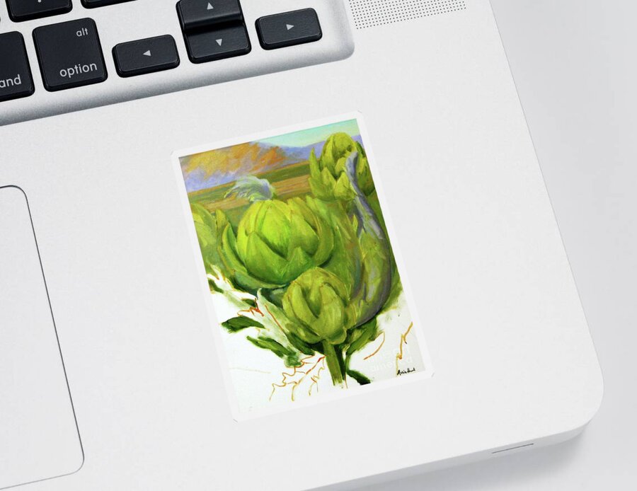 Farming Sticker featuring the painting Artichoke unfinished by Maria Hunt