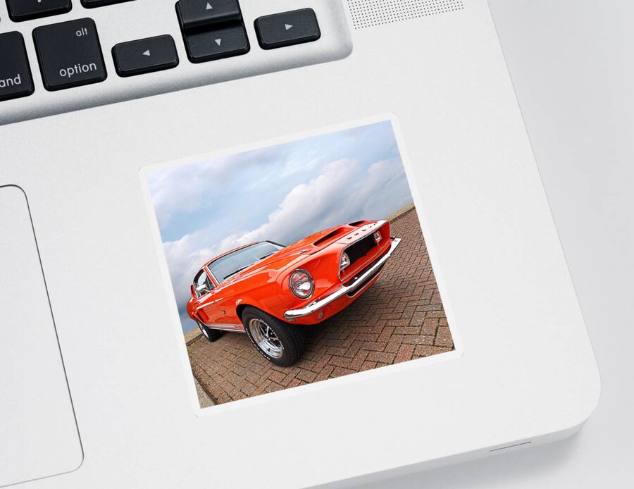 Mustang Sticker featuring the photograph Shelby GT500KR 1968 by Gill Billington