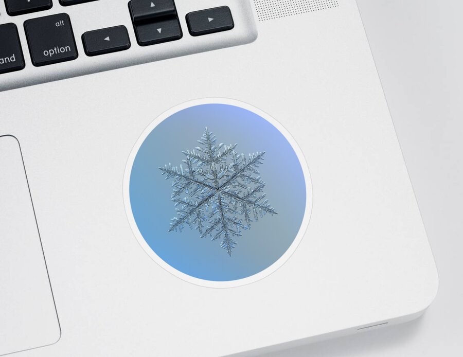 Snowflake Sticker featuring the photograph Snowflake photo - Majestic crystal by Alexey Kljatov