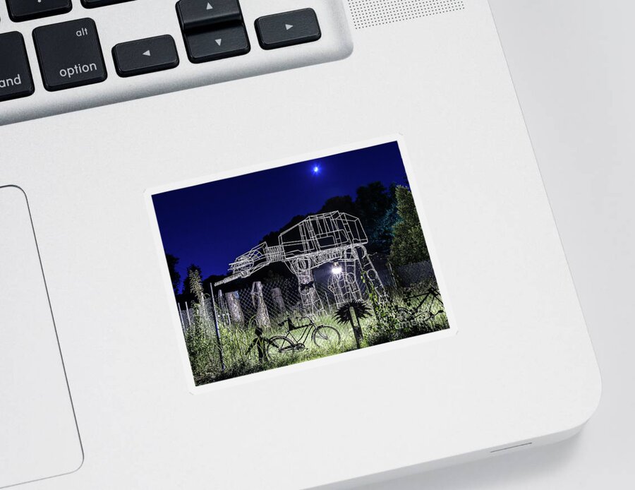 Night Scenes Sticker featuring the photograph AT-AT Walker by Charles Hite
