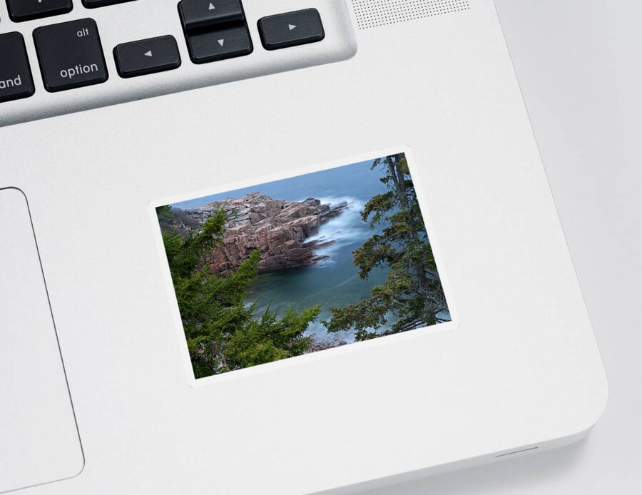 Monument Cove Sticker featuring the photograph Atop of Maine Acadia National Park Monument Cove by Juergen Roth