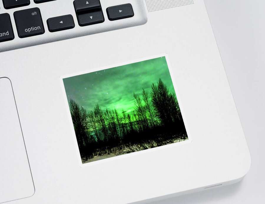 Aurora Borealis Sticker featuring the photograph Aurora in the Clouds by Bryan Carter