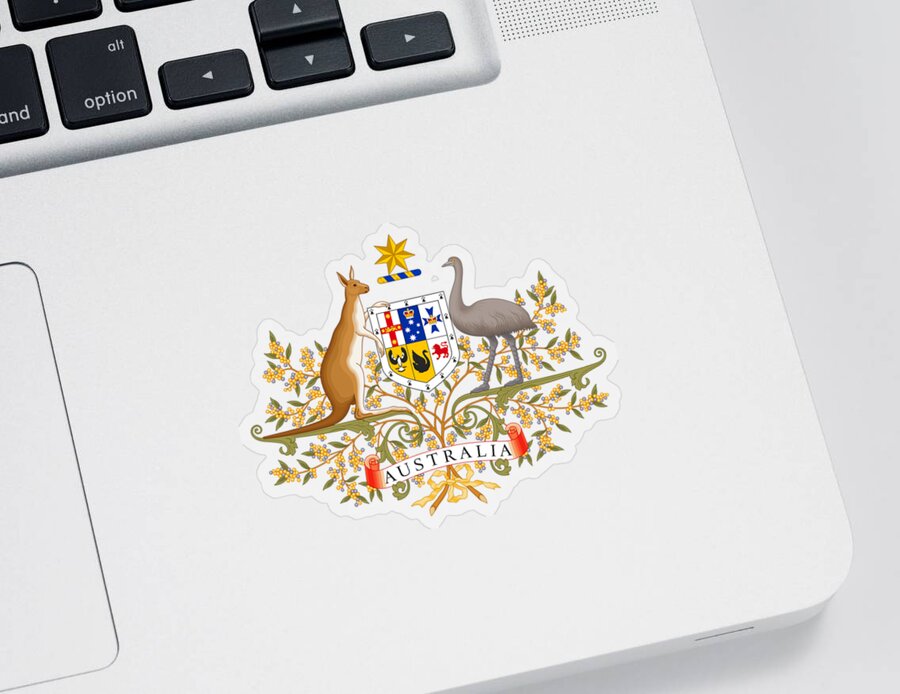 Australia Sticker featuring the drawing Australia Coat of Arms by Movie Poster Prints