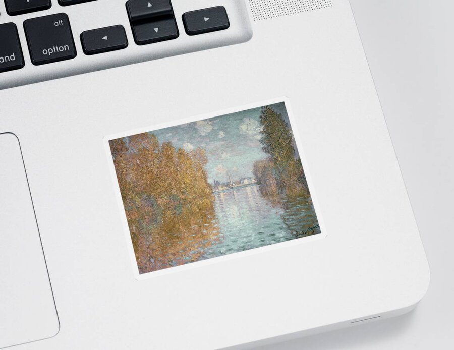 Monet Sticker featuring the painting Autumn Effect at Argenteuil by Claude Monet