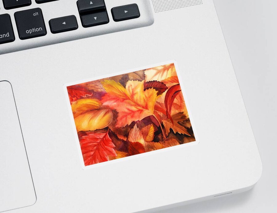 Fall Sticker featuring the painting Autumn Leaves by Irina Sztukowski