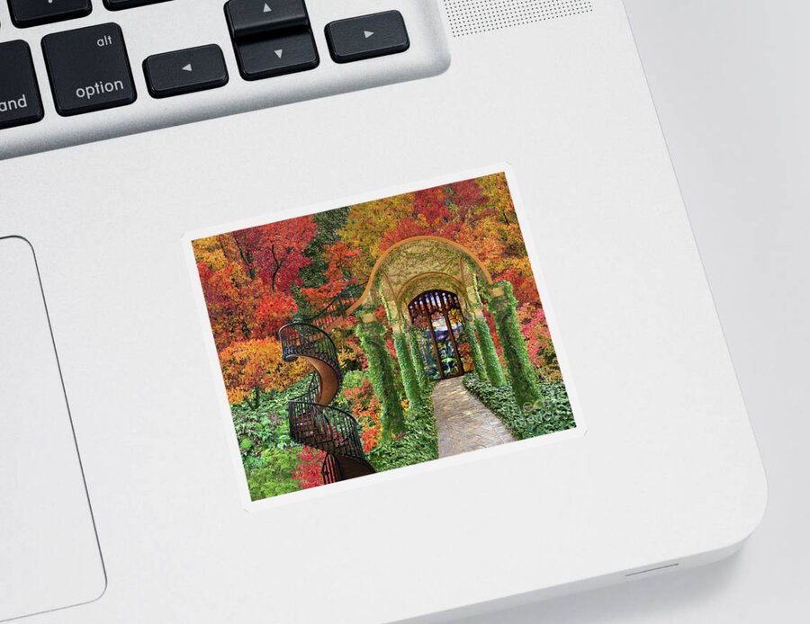 Autumn Sticker featuring the digital art Autumn Passage by Lucy Arnold