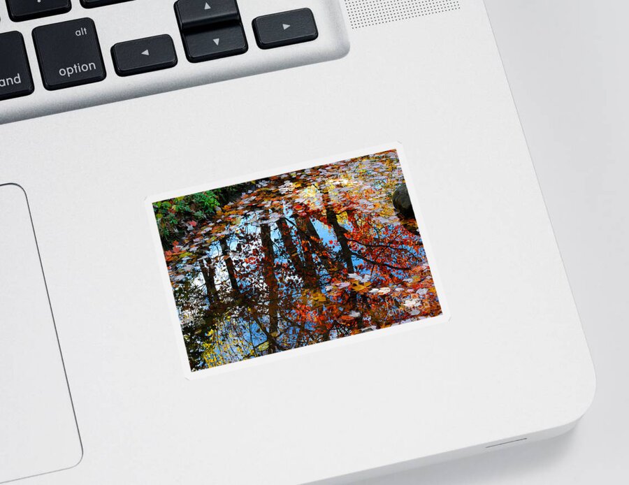 Autumn Sticker featuring the photograph Autumn Reflections by Nancy Mueller