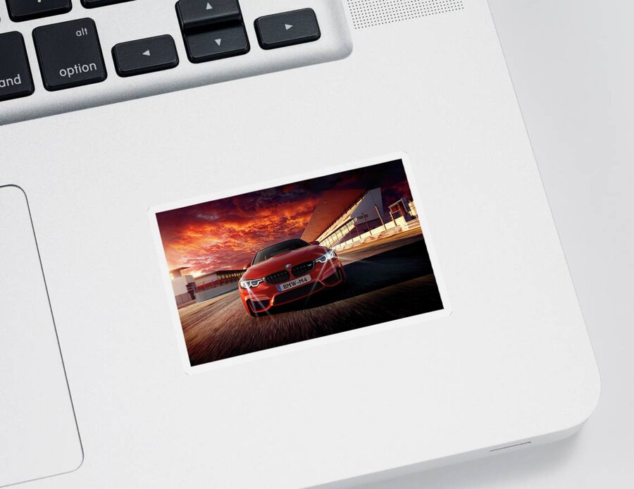 Bmw Sticker featuring the photograph B M W M 4 by Movie Poster Prints