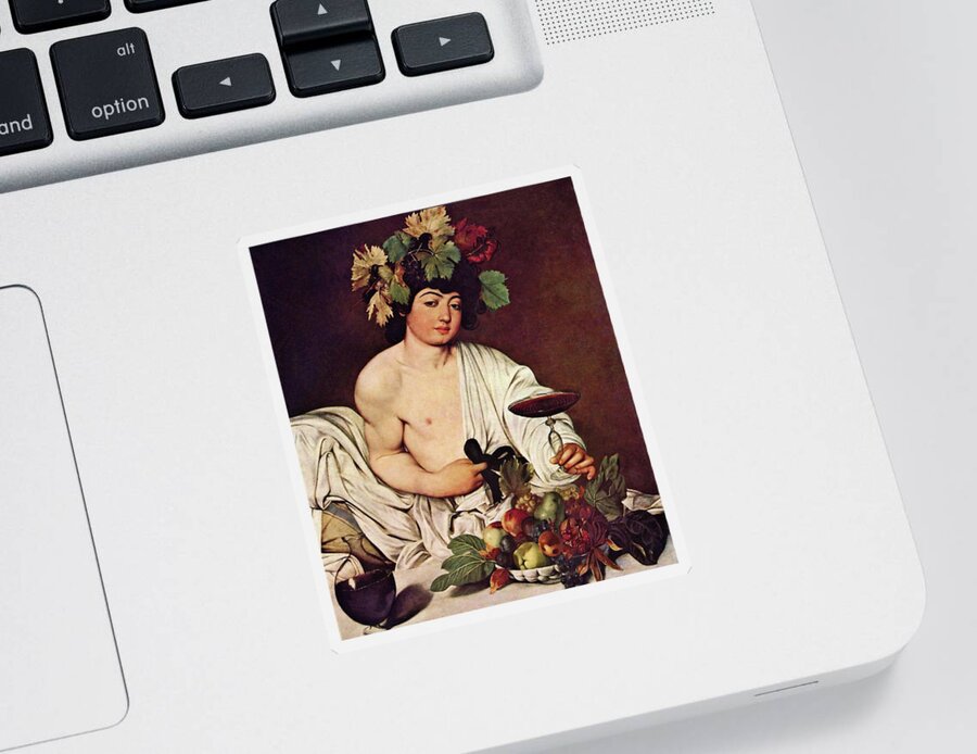Bacchus Sticker featuring the painting Bacchus by Michelangelo Caravaggio