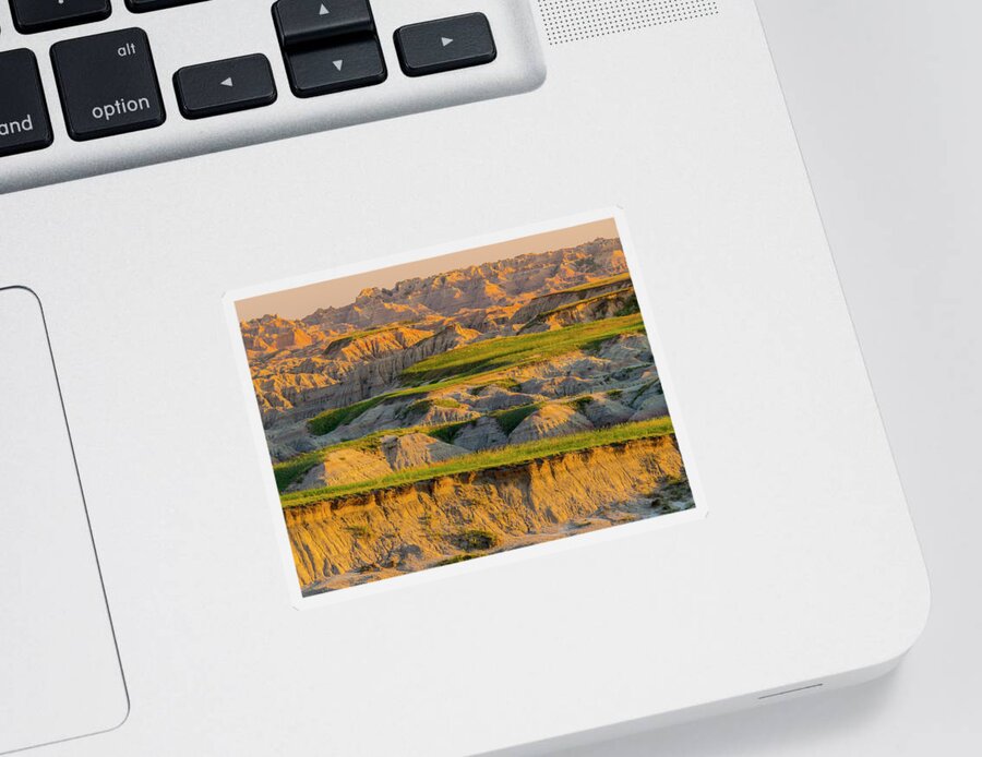 Badlands Sticker featuring the photograph Badlands Vista Sunrise by Patti Deters