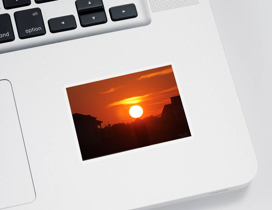 Sun Sticker featuring the photograph Balancing Sun by Robert Banach