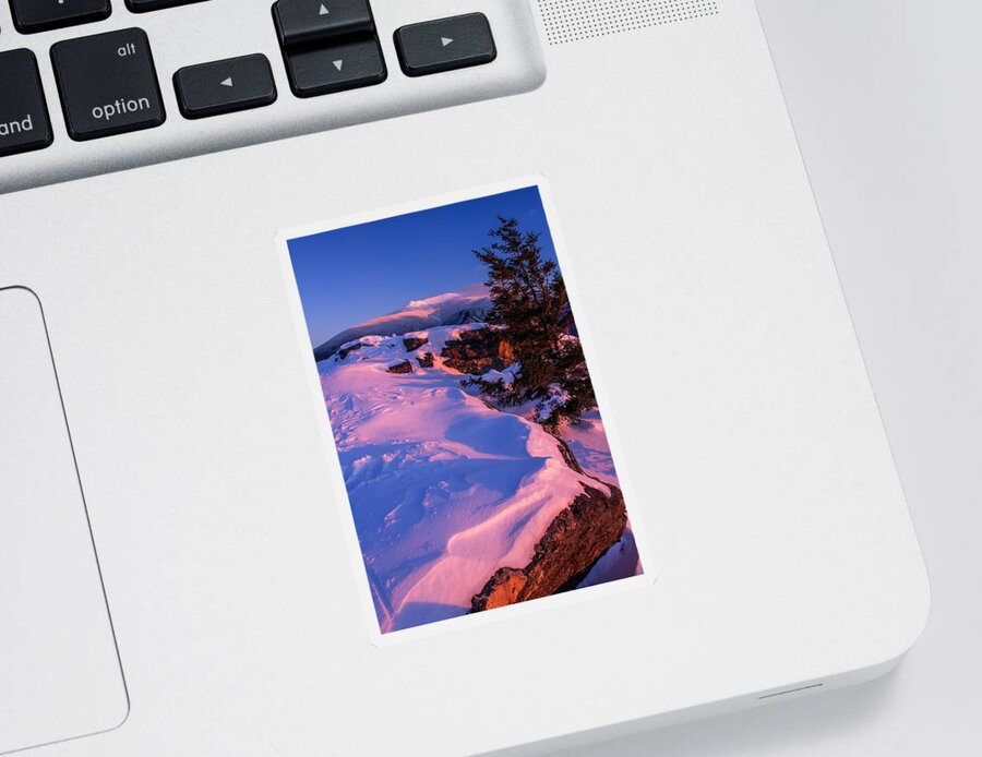 Bald Mountain Sticker featuring the photograph Bald Mountain Winter Sunset by White Mountain Images