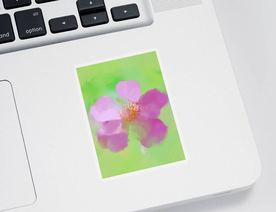 Floral Sticker featuring the digital art Ballerina Rose Watercolorish by Susan Lafleur