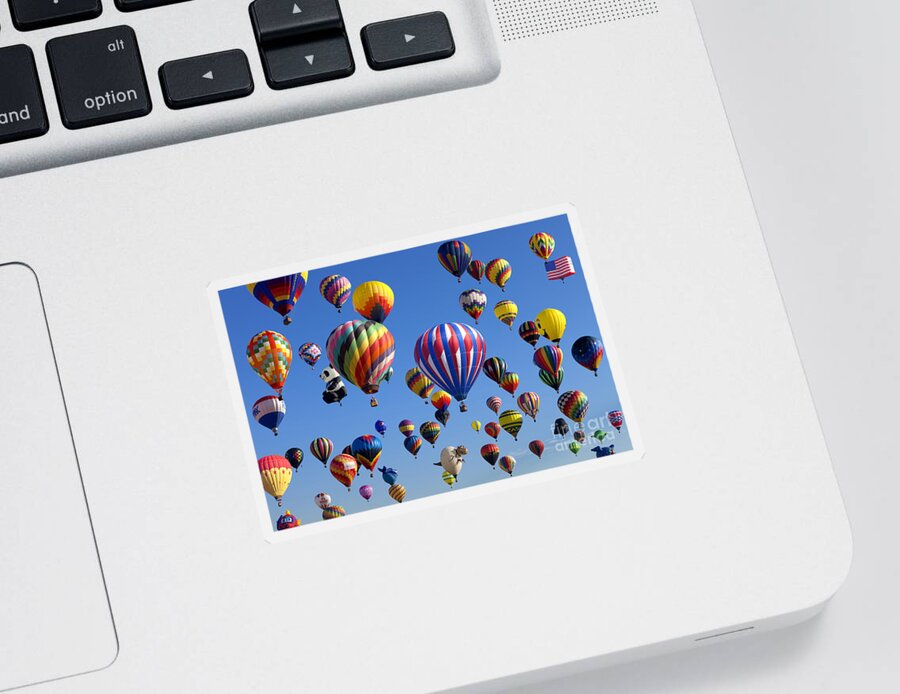 Hot Air Balloon Sticker featuring the photograph Ballooning Festival by Anthony Totah