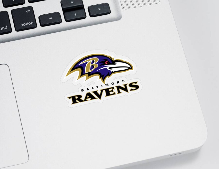 Baltimore Sticker featuring the mixed media Baltimore Ravens Translucent Steel by Movie Poster Prints