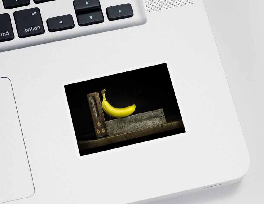 Banana Sticker featuring the photograph Bananas ain't square by Nigel R Bell