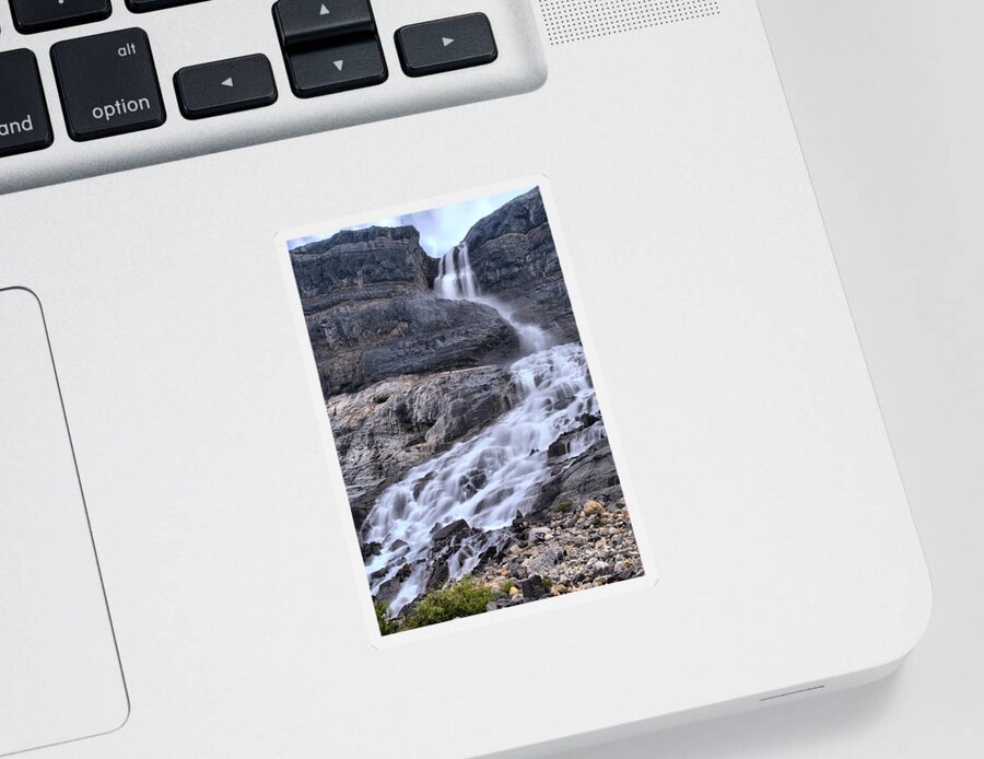 Bow Glacier Falls Sticker featuring the photograph Banff Bow Glacier Falls Portrait by Adam Jewell