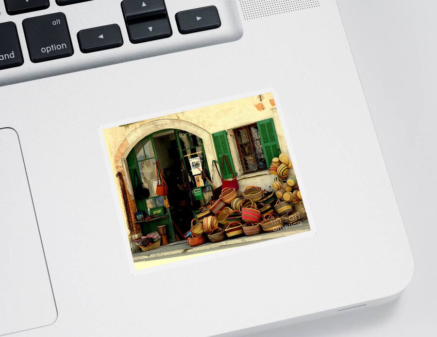 Street Scene Sticker featuring the photograph Baskets Anyone by Lainie Wrightson