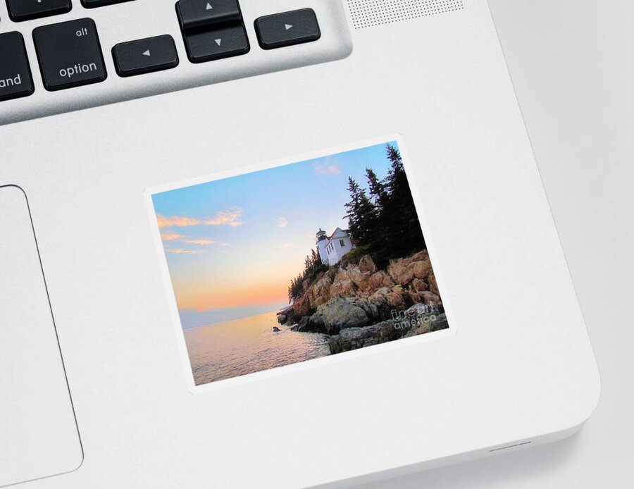 Bass Harbor Maine Sticker featuring the photograph Bass Harbor Sunset II by Elizabeth Dow