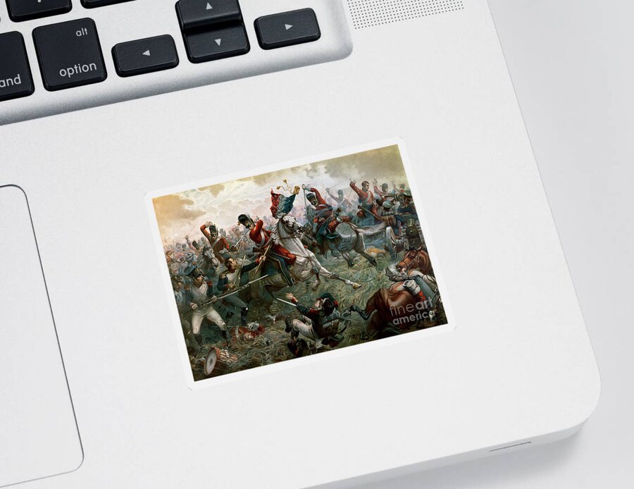 Struggle Sticker featuring the painting Battle of Waterloo by William Holmes Sullivan