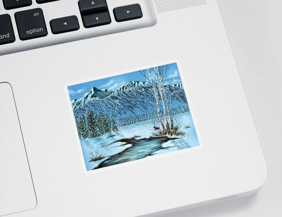 Horn Sticker featuring the photograph BC Mountains by Darren Cannell