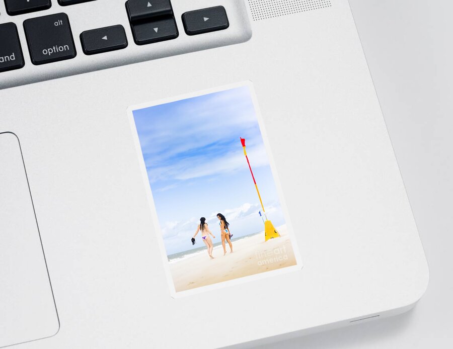 People Sticker featuring the photograph Beach Babes by Jorgo Photography