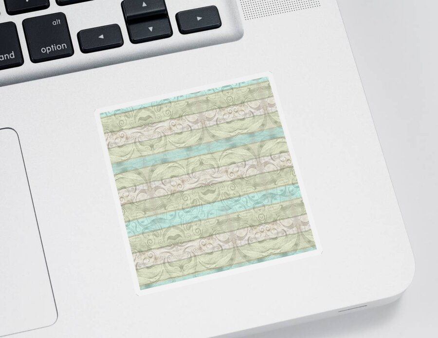 Watercolor Sticker featuring the painting Beach Driftwood Wood Swirl Striped Pattern by Audrey Jeanne Roberts