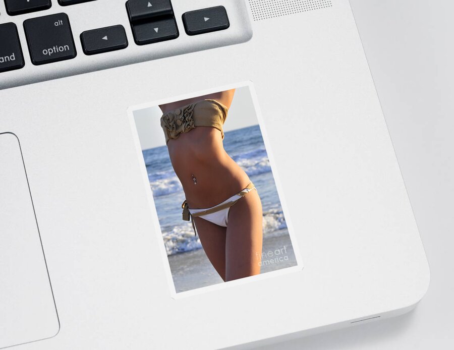 Glamour Photographs Sticker featuring the photograph Beach Time by Robert WK Clark