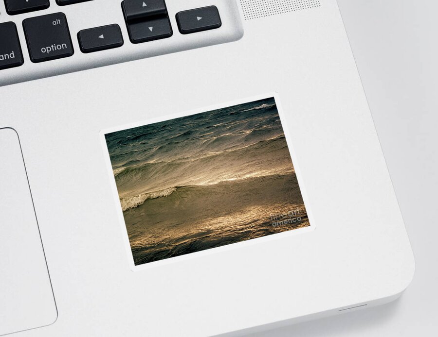 Water Sticker featuring the photograph Beach Waves in the Sun by Heiko Koehrer-Wagner